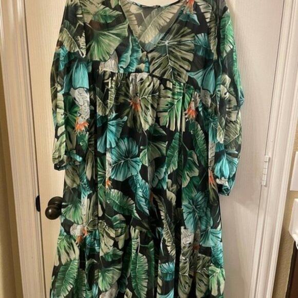 Biancoghiaccio Knee length dress Green size 10 - Picture 6 of 9